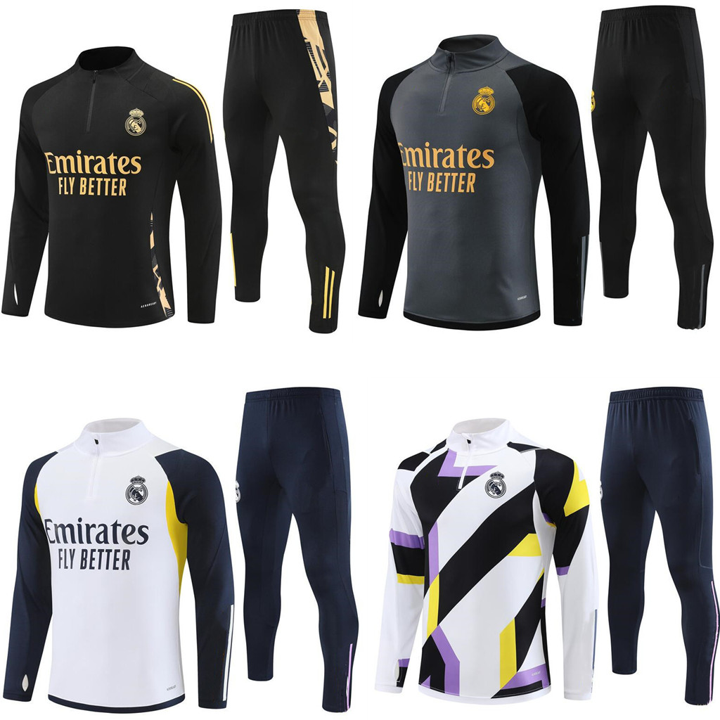 kids Mbappe Tracksuits Sets Real madrid TRACKSUIT set 2023/24 25 men and kids football kit chandal futbol survetement madrides TRAINING suit socc-image-884894149