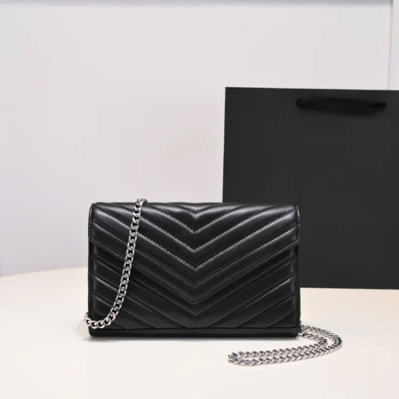 Fashion women Handbag Shoulder Bag Luxurys Designer Bag Wallet metal chain gold silver Hand bag Genuine Leather bag diagonal Messenger Crossbody-image-981810646