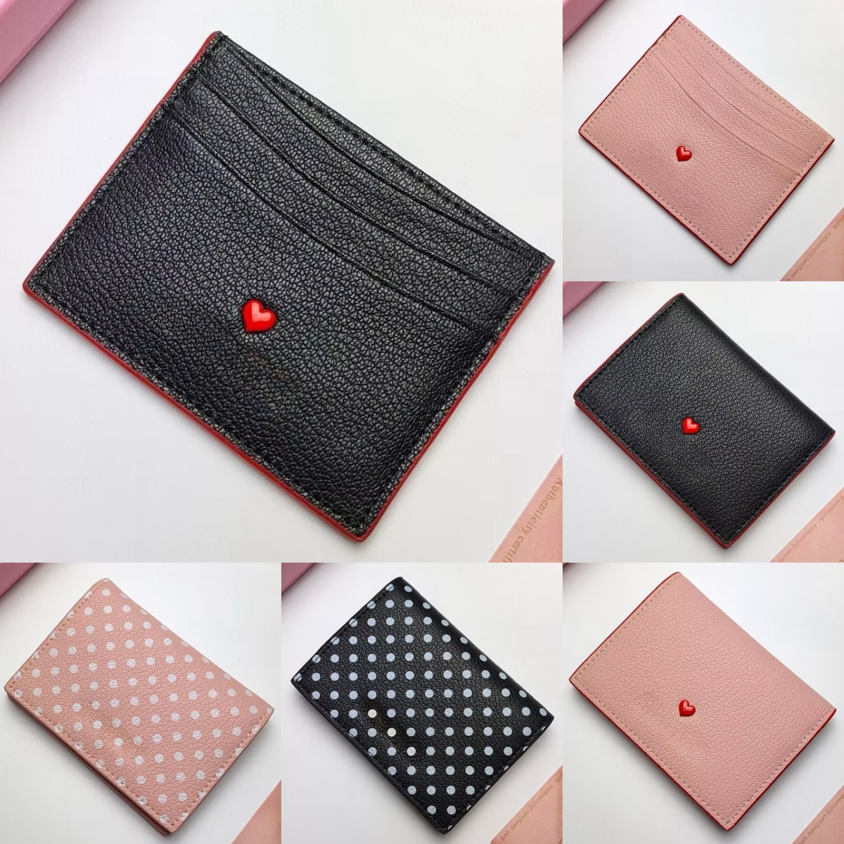 Fashion Designer Mini Card Holders Women's Small Coin Purses Portable Folded Wallets with Polka Dot 27509-image-980958532