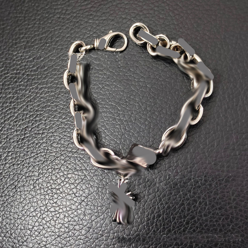 new Designer ch 925 Sterling Silver cross Charm Bracelets for women men rock Designer Bracelet fashion Party Wedding Lovers hip hop Jewelry Gift