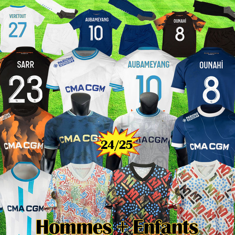 Maillot 2023 2024 2025 OUNAHI special Soccer jerseys AUBA SARR Fans Player Version VERETOUT King Maillots de foot OM Esport CLAUSS CORREA 23 24 25 RONGIER Kids shirts 