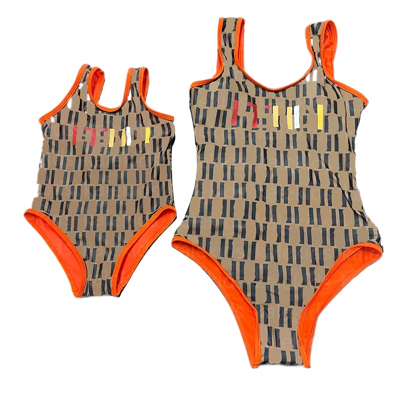 kids Designer Clothes Parent Child Sets Parent-child Swimwear Baby Swimsuit Women Girls Swimming Costume One Pcs Letters Beach Biki Bikini 5 styl-image-1048876628