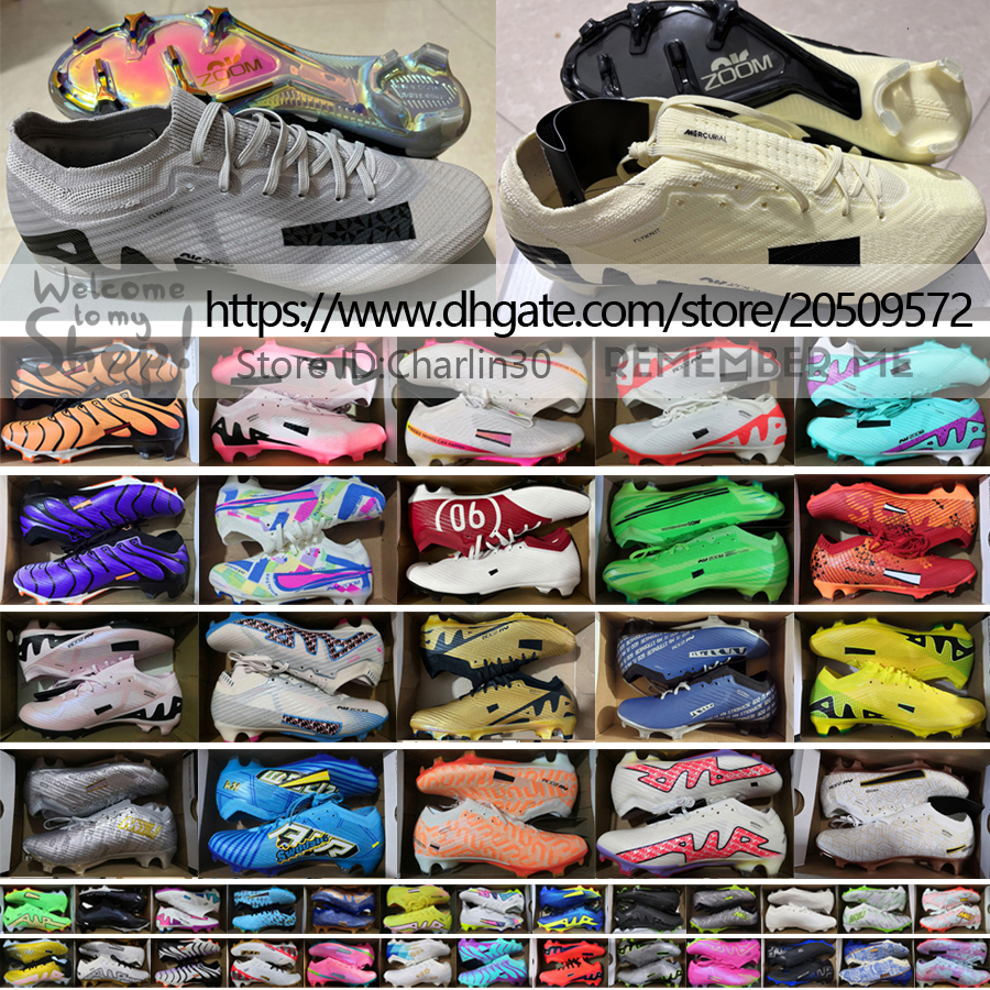 Send With Bag Quality Soccer Boots Zoom Vapores 15 Elite ACC Football Cleats Mens Firm Ground Soft Leather Comfortable Training CR7 Mbappe Soccer Shoes Size US 6.5-12 