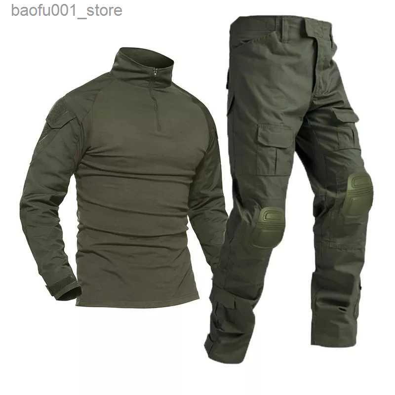 Men's Tracksuits Airsoft Paintball Work Clothing Military Shooting Uniform Tactical Combat Camouflage Shirts Cargo Knee Pads Pants Men Suits-image-981742884