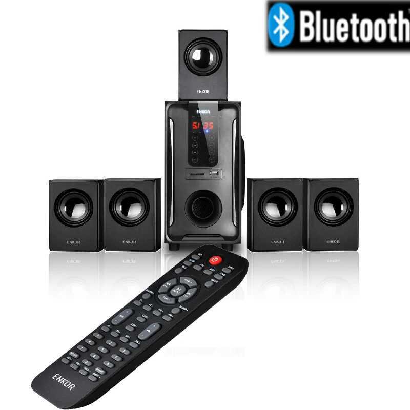 Portable Speakers 5.1 channel home theater speaker system Bluetooth compatible USBSDFM wireless remote control touch screen Dolby surround sound-image-981569107