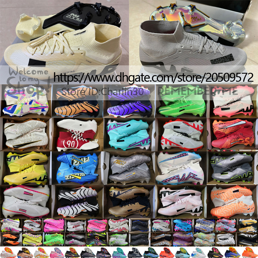 Send With Bag Quality Football Boots Zoom Superflys 9 Elite FG ACC Socks Soccer Cleats For Mens Firm Ground Mbappe Ronaldo Trainers Comfortable Football Shoes US 6.5-12 
