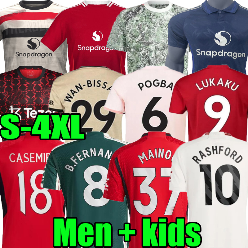 3XL 4XL MAINOO RASHFORD MOUNT 18 19 20 21 22 23 24 25 HOME AWAY THIRD soccer jerseys B.FERNANDES GARNACHO HOJLUND 2024 United Stone Roses fans kids football shirt 