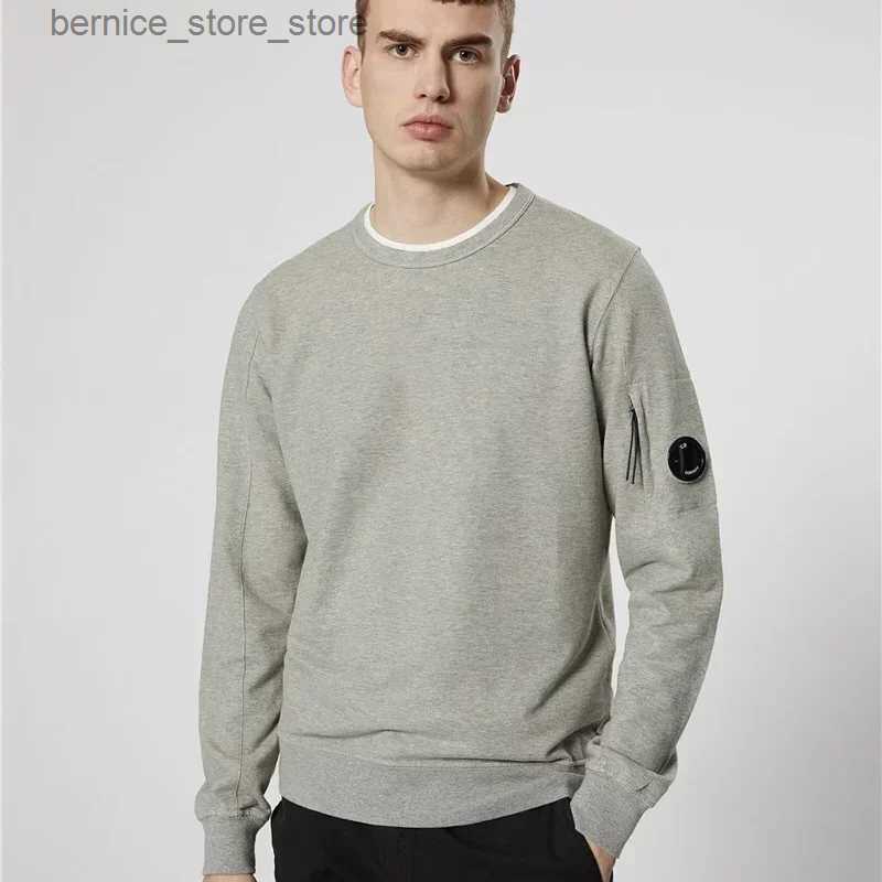 Men&#039;s Hoodies Sweatshirts C.P Outerwear Autumn and Winter New Mens Casual Solid Lens Design Zip-up Pocket Solid Terry round Neck Hoodie Q240-image-981821530