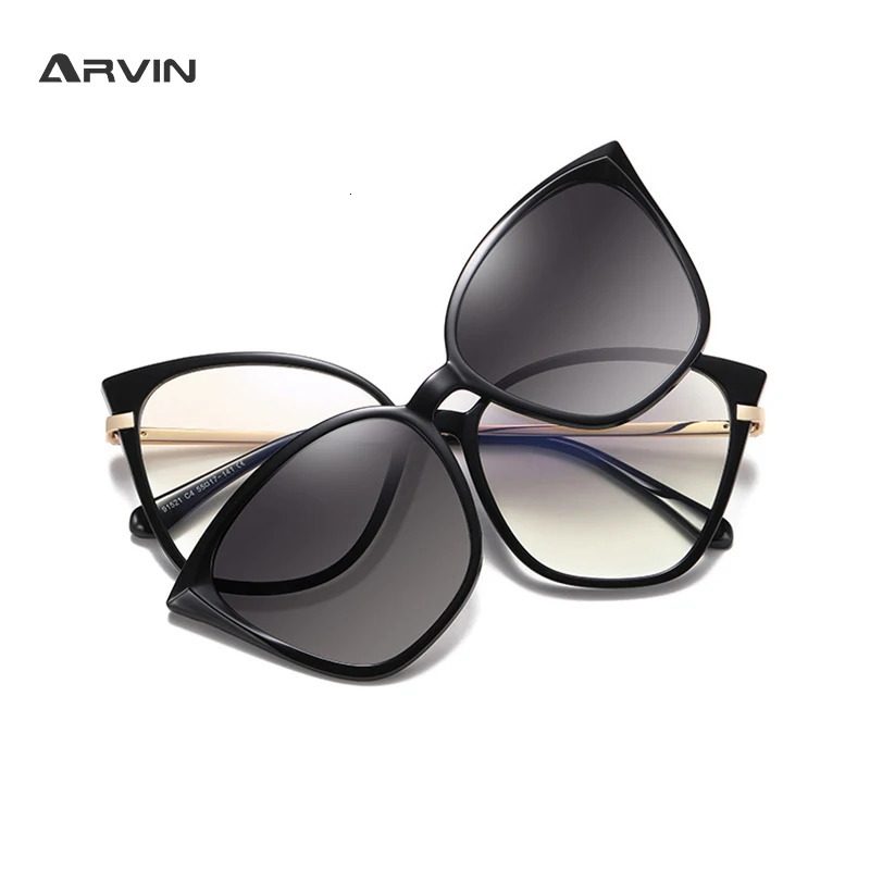 Anti Blue Light Glasses Frames Polarized Sunglasses Magnetic Clip Men Women Multifunctional TR90 Fashion Computer Eyeglasses 240528