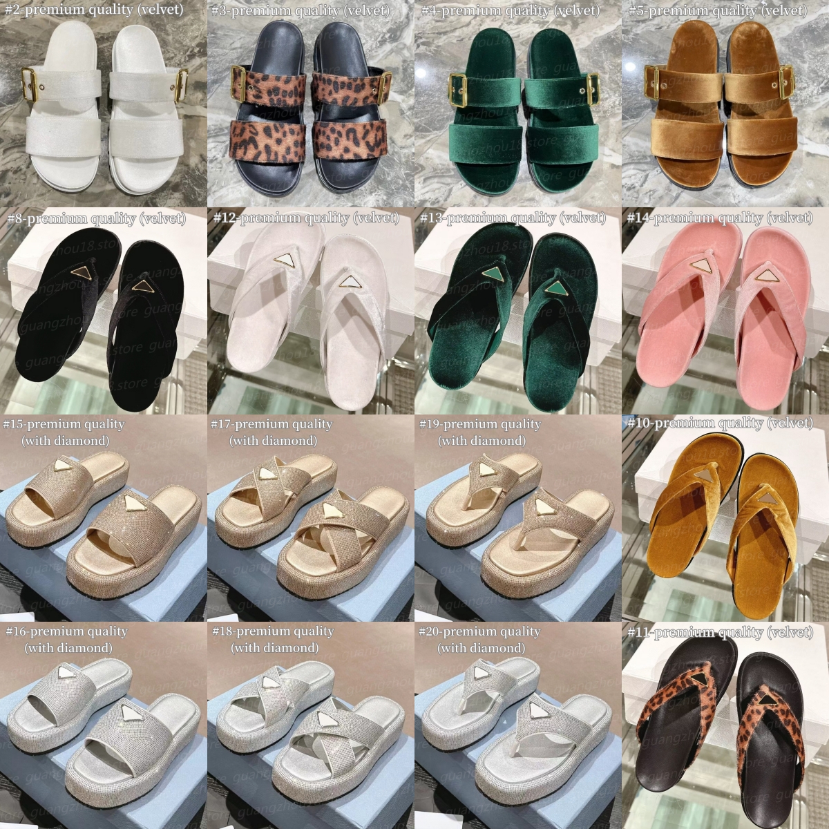 10A Premium Designer Velvet Slippers Shinning Rhinestone Flip Flops Women's Summer Fashion Shoes for Holiday Soft Comfortable Slippers 27558-image-981658884