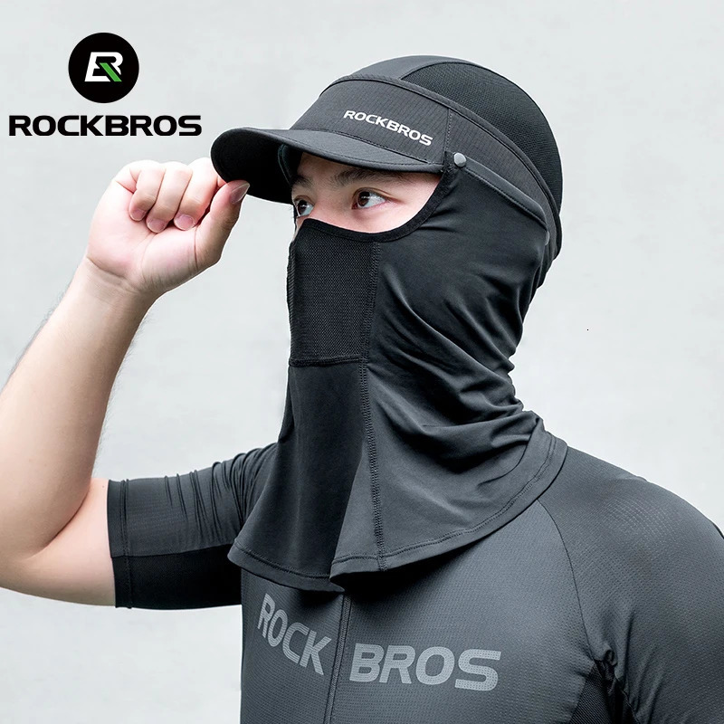 ROCKBROS Sun Hat Protection Men Women Multifunction Full Face Mask Ice Silk Cap Electric Bike High Elasticity Mesh Summer Cyclin 240528