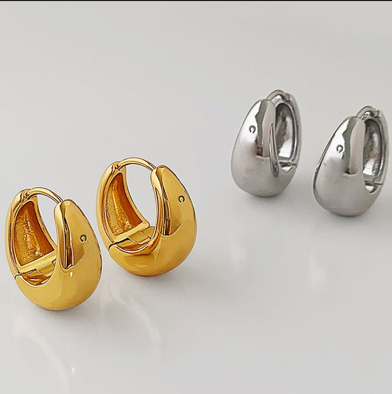 Earrings Designer For Women 925 Sterling Silver Hoop Stud Fashion Gold Color Women Party Weddings Jewelry 
