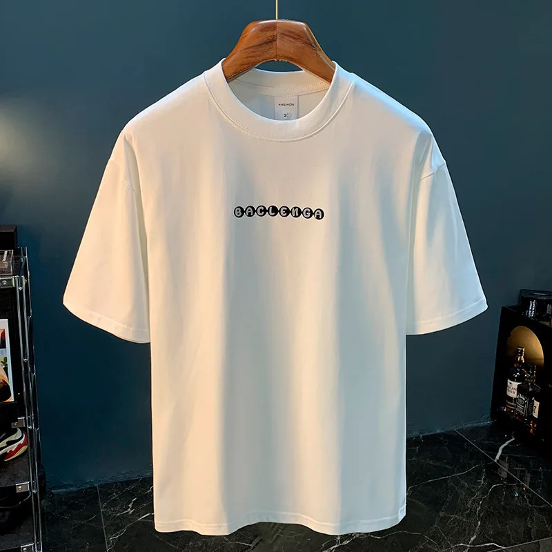 Summer Solid Color ShortSleeved Clothes Mens Thin Loose Drooping Soft Stretch Breathable White Tshirt 240528