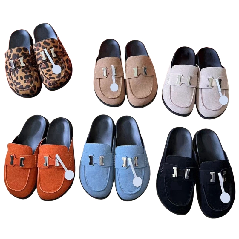 Beach slippers Classic Flat heel Summer Designer Fashion flops leather lady Slides women shoes Hotel Bath Ladies H27389 18369 HH128-image-981686634