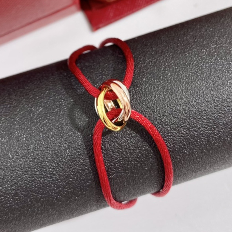 925silver trinity Bracelet Lucky Red Rope for woman designer Gold plated 18K T0P Material highest counter quality brand designer premium gifts wi