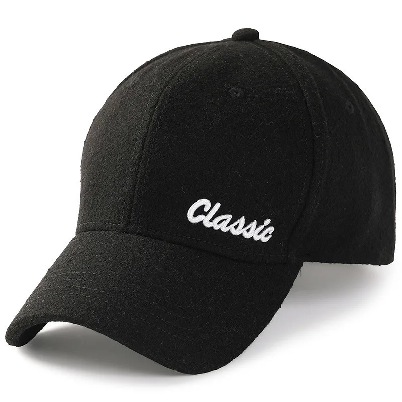 Dad Winter Warm Felt Baseball Cap Male Outdoors Big Size Wool S Hat 55-60cm 60-65cm 240529