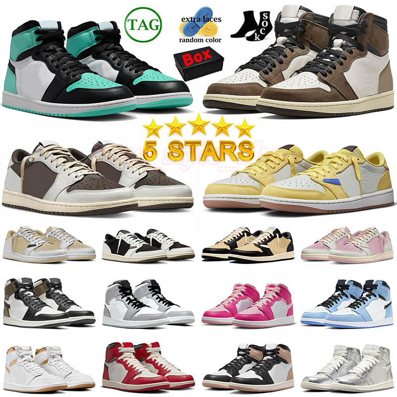 Top Quality 2024 With Box Jumpman 1 Basketball Shoes 1s Authentic Low Reverse Mocha Ts x Black Phantom Bred Mens Women Trainers Sneakers Big Size 13 
