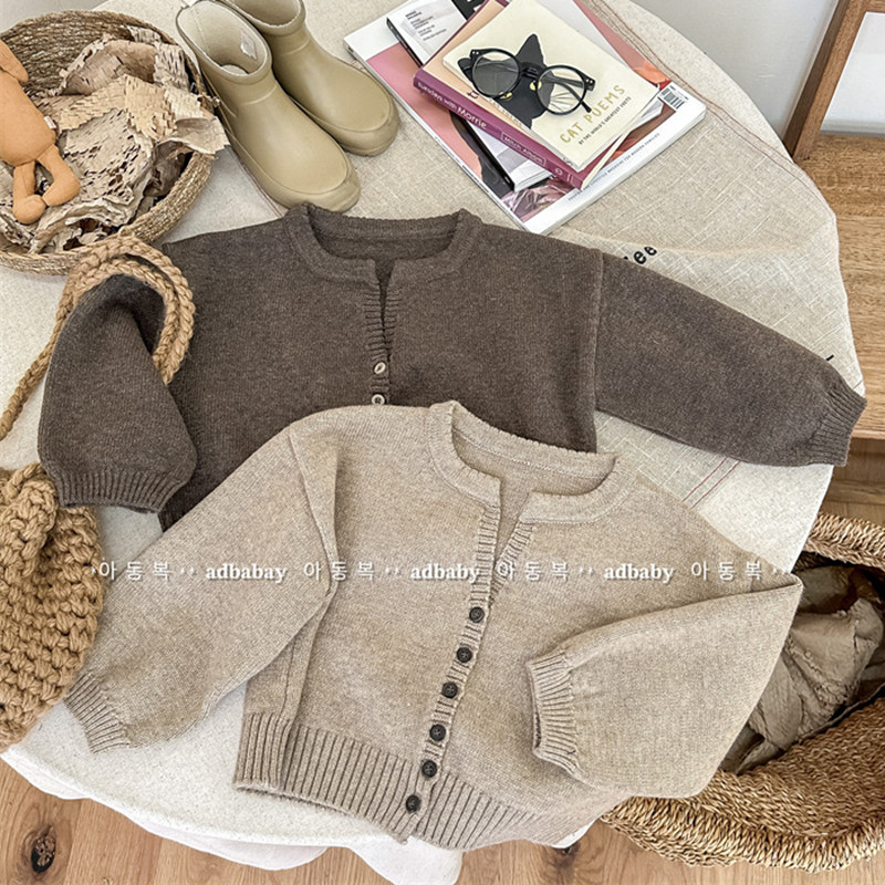 deer jonmi 2023 New Autumn Unisex Children Knitted Sweaters Korean Style Toddlers Kids Casual Cardigan Sweater Coats