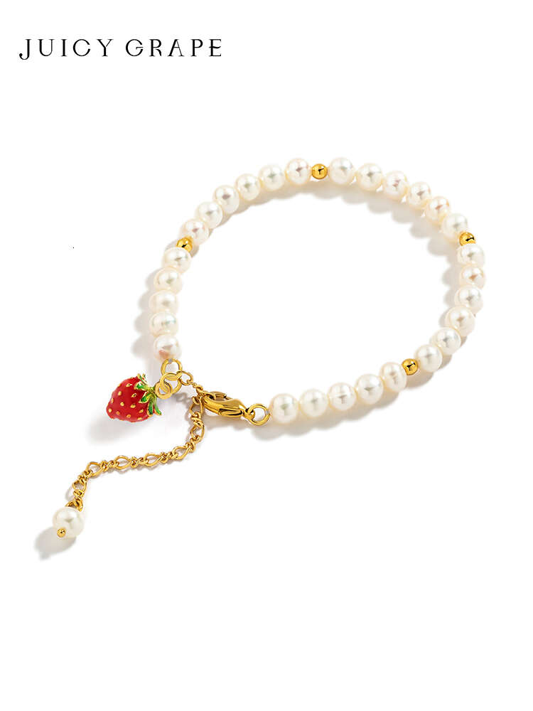 Bracelets de charme bracelets Bracelets Juicy Grape Brand Designer Femmes Little Strawberry Natural Natural Water Perle Bracelet Artisan