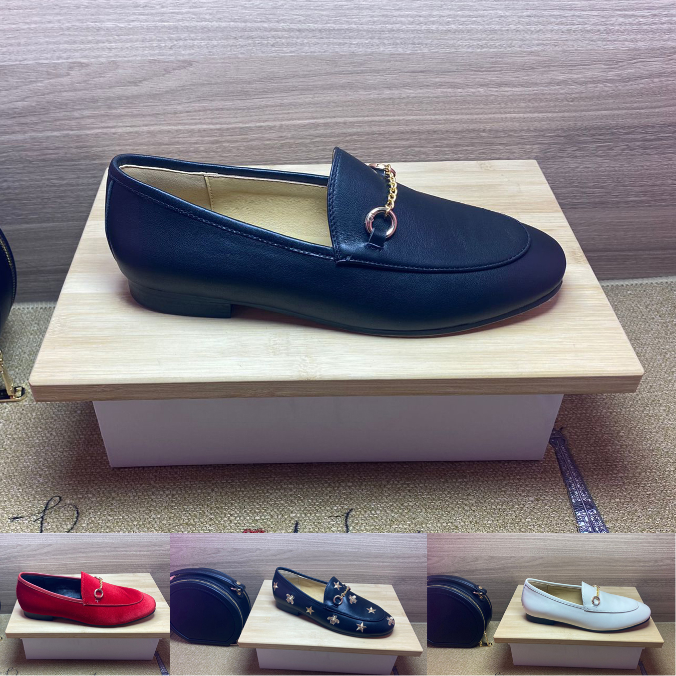 Chaussures habillées Classic Flat Designer Femmes Chaussures 100% Cow Hide Metal Buckle Lady Lettre en cuir Mules décontractées Princetown Men pi