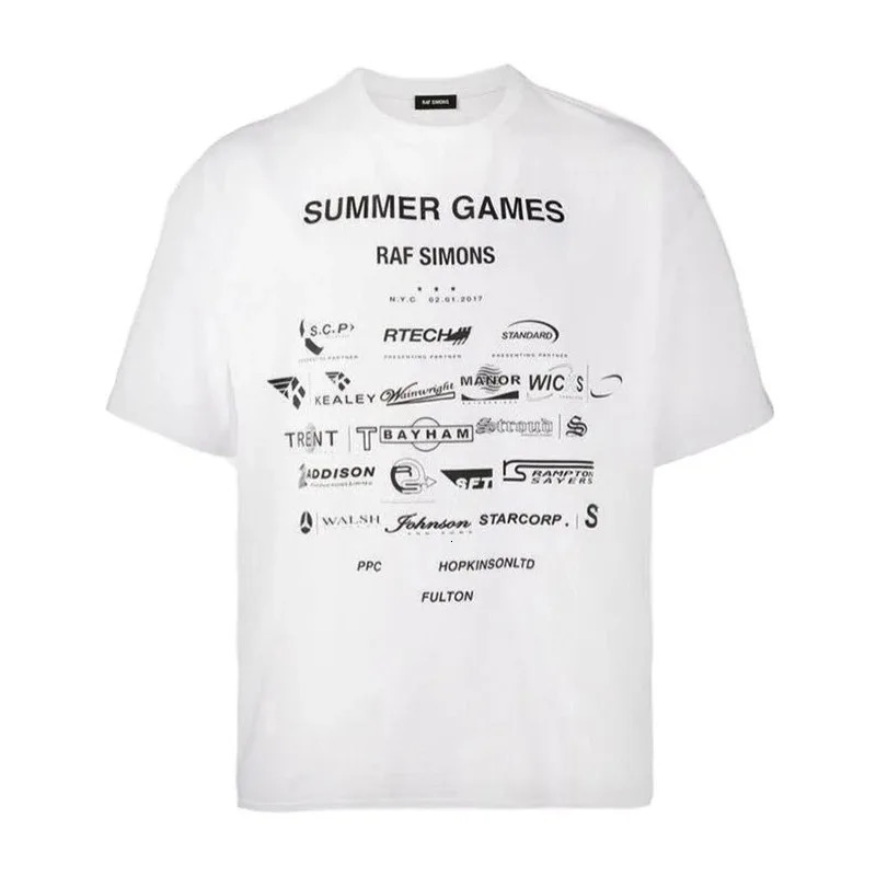 RAF Simons Tshirt Men Femmes 1 lettre de haute qualité imprimé à manches courtes top t-shirt t-shirt tshirt été 240529