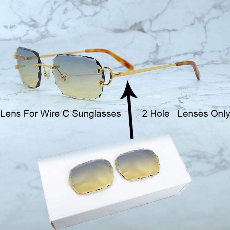 Replacement Lenses For Wire C Sunglasses Lens Only 2 hole-image-984568162