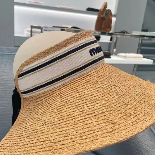 Summer woven hat with large brim sun protection beach vacation sand prevention fashionable and atmospheric 1:1 quality-image-982278327
