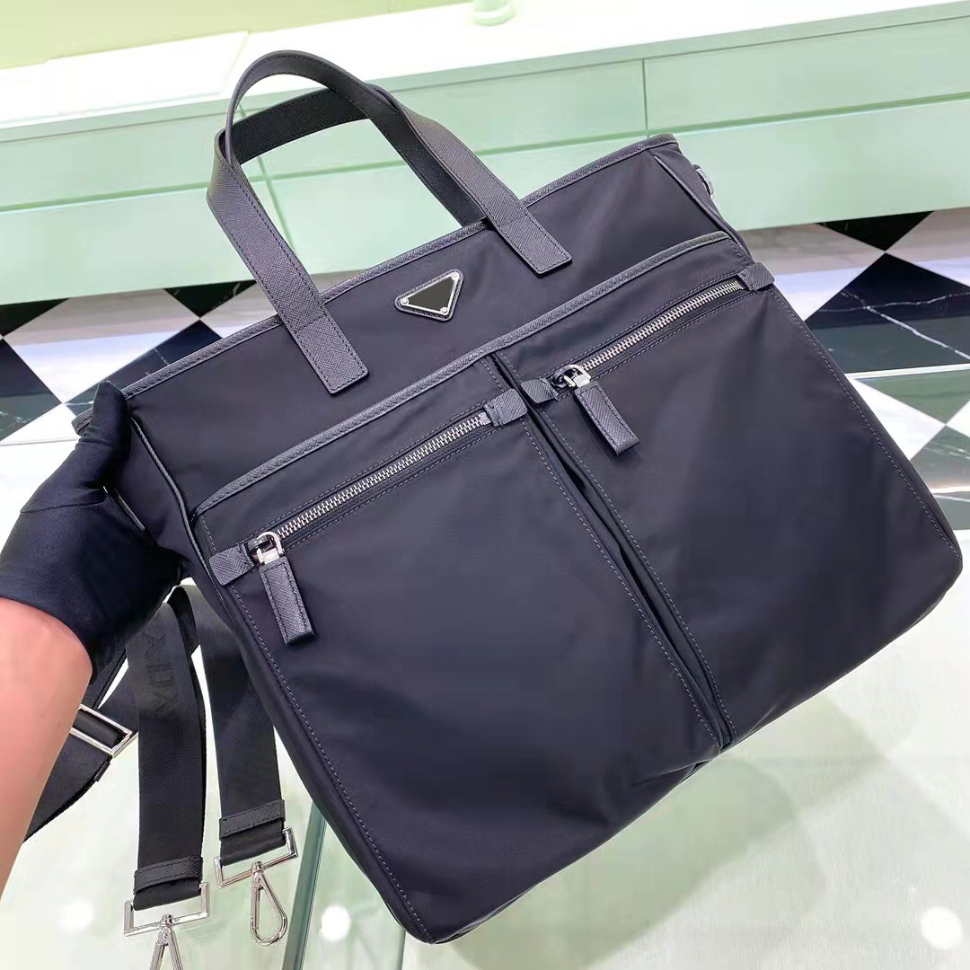 Designer mens and womens single shoulder crossbody laptop bag Simple business parachute P family mens document cloth bag-image-1032584780