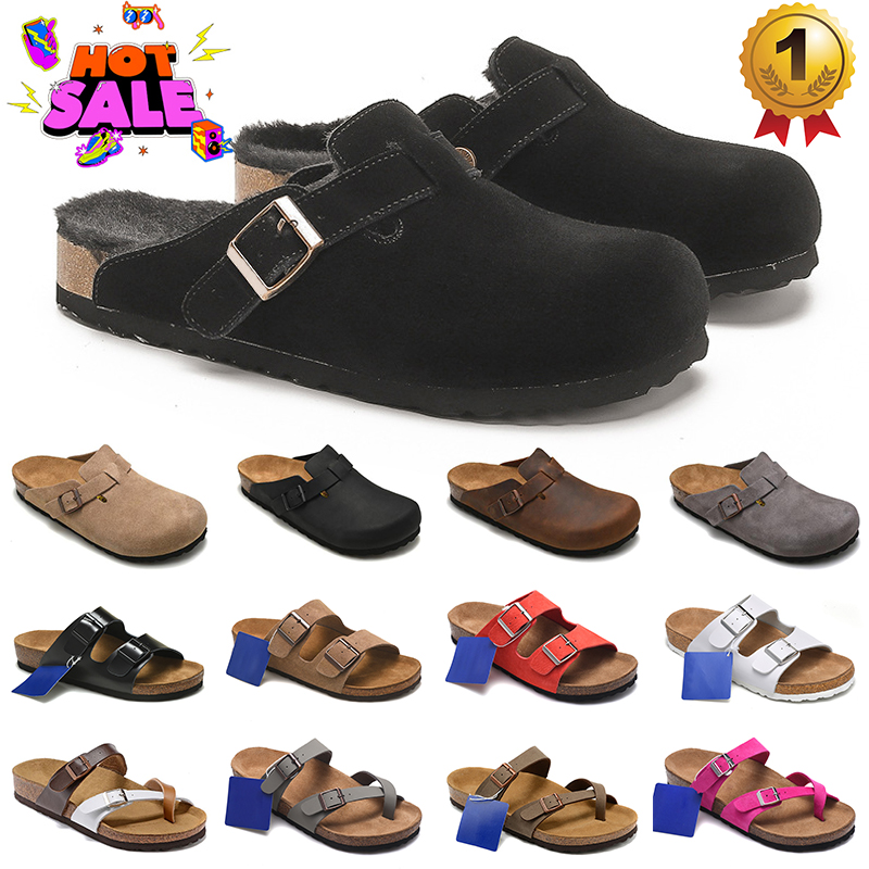 Designer Slippers Clogs Sandals Fashion shearling suede Leather buckle Fur Slides luxury Casual Shoes flip flops Women Men des chaussure 