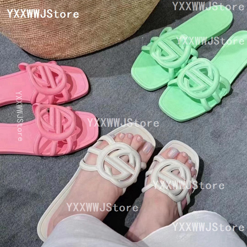 Designer Slide Woman Rubber Sandal Flat Slipper Cut-out Mule Pool Comfort Slides House Flip Flops Summer Beach Slider 