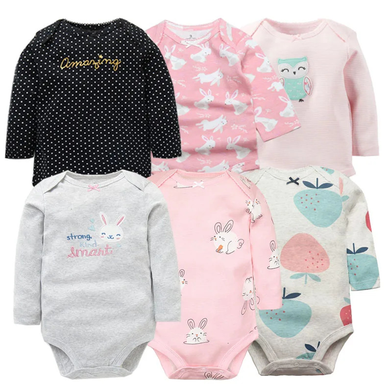 36 Pieces Fashion born 100% Cotton Baby Boy Girl Bodysuit Long Sleeve Soft Infant Onesies Shower Gifts Jumpsuits 240530
