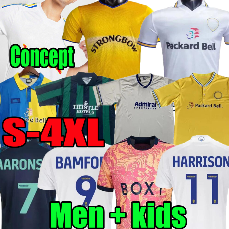 3XL 4XL 23 24 Retro United 1978 89 91 92 93 95 96 97 98 99 00 BAMFORD Leeds Concept Soccer Jerseys 2023 2024 Adams Aaronson HARRISON JAMES Men Kids Home Away Football Shirt 