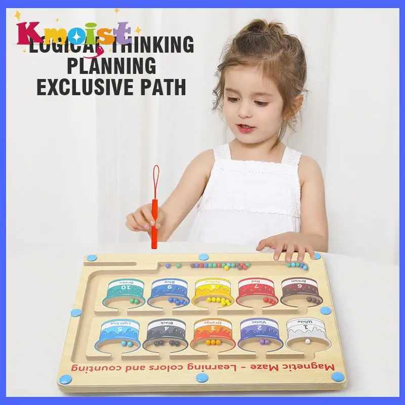 Math Counting Time Sorting Nesting Stacking toys Baby Wood Color Number Cognition Board Walking Bead Magnetic Pen Maze WX5.29T402-image-983800772