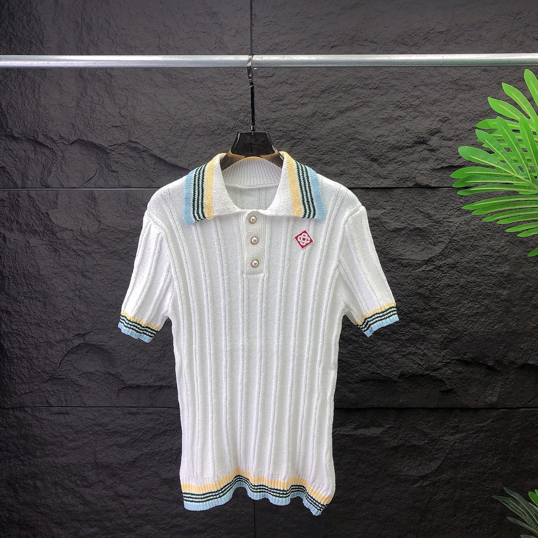 Men's Plus Tees & Polos t-shirts Round neck embroidered and printed polar style summer wear with street pure cotton 65g4e