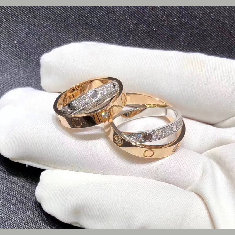 Bagues de créateurs pour femmes hommes bijoux unisexe 2 en 1 diamant intersecté or simple mode nouvelle bague ami cadeau bijoux Saint Valentin tr