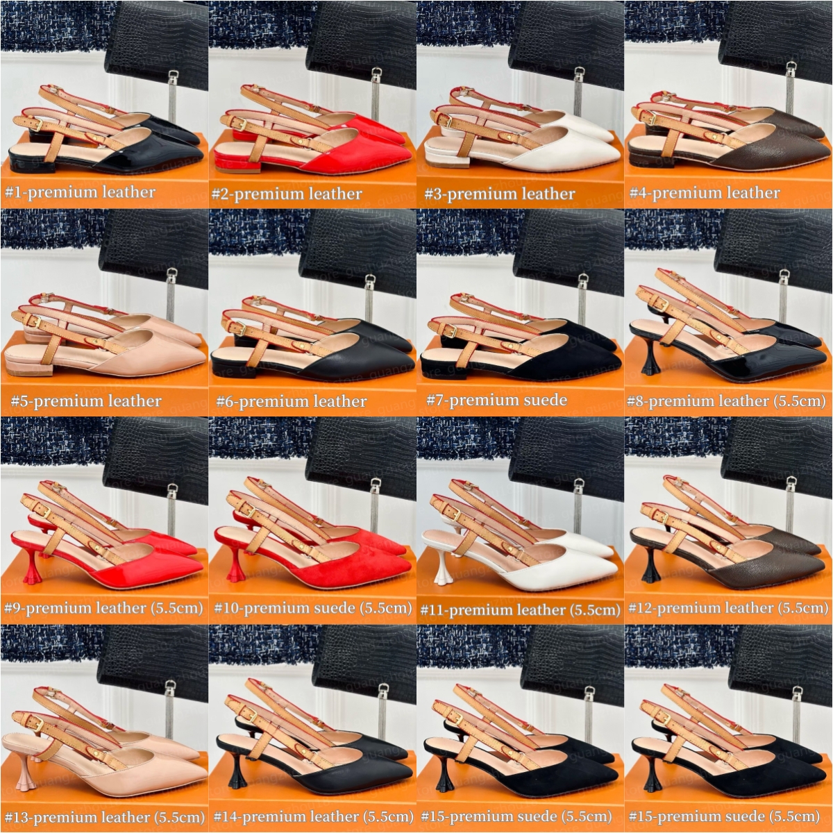 10A Premium Designer Sandals with Flat Bottom High Heel Women's Fashion Pointed Toe Leather Shoes with Plum Blossom Heel 26619 26618 25837-image-983566333