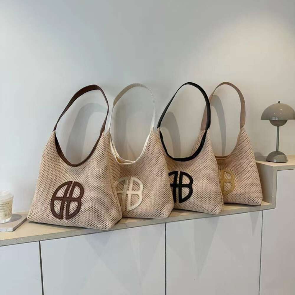 Designers Sacs d'épaule de grande capacité sac fourre-tout Paille Sacs de plage tissé annines sac à provisions AB Letters Totes Outdoor Sacs Hobo