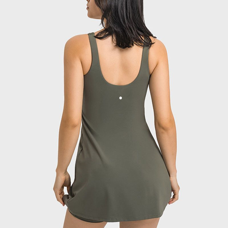 Womens Tennis Dress Yoga Outfit Workout Chest Pad Inside Fack Two Piece Girl Shorts Dresses Golf Gym Slip Women Tennis Dress DT200