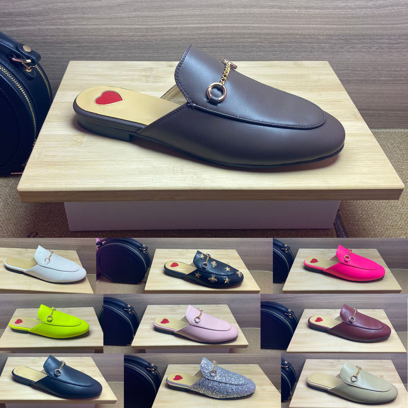 men Beach slippers women shoes Designer shoes womens slipper Lazy Flat Baotou Flip flops 100% leather lady Slides Suede letter Metal mens Sandals Large size 35-42-45-46 