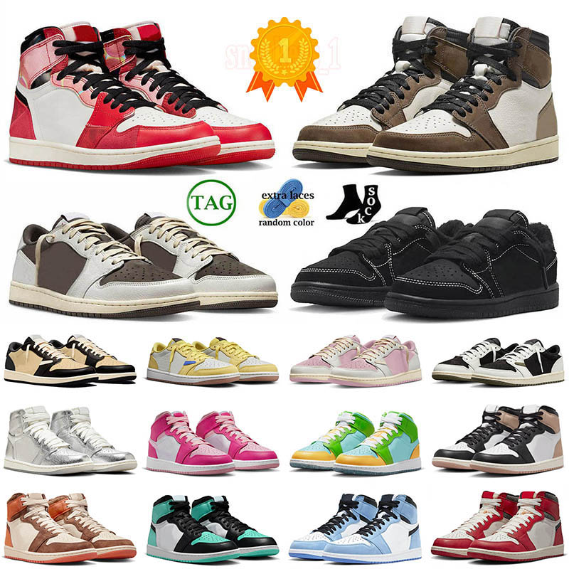 1 Low Reverse Mocha Basketball Shoes for Men Women 1s Black Phantom Olive High Unc Lost And Found Chicago Fierce Pink Mens Sports Sneakers Size 36-47 