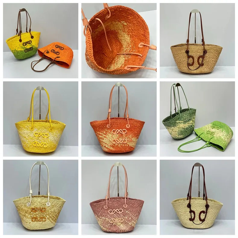 French woven bag holiday new bag women's shoulder 2024 large-capacity portable basket straw Tote-image-983684254
