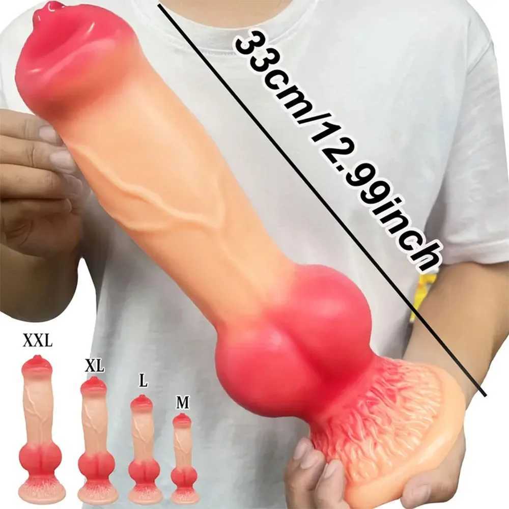 Realistic Dog Dildos Huge Penis Double Penetration Anal Butt Plug Vagina Masturbation Monster Cock Dick Sex Toys for Men Women S251011-image-1079245210