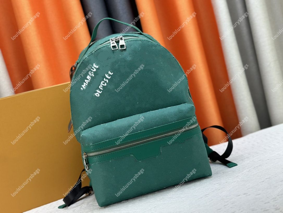 Discovery PM Designer Men Backpack Dog Claw Tag Decoration High Quality Canvas Coated Leather Men's Computer Bag Large Capacity Outdoor Leis