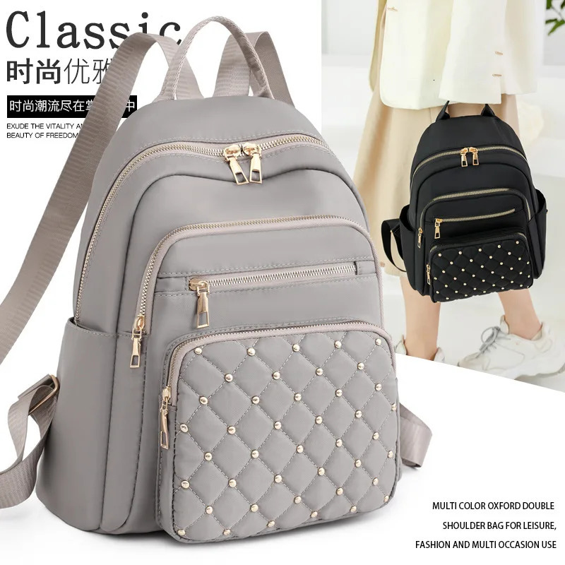 Fashion Bagpack Women High Quality Nylon Backpacks Female Big Travel Back Bag Large School Bags for Teenage Girls Shoulder 241115Z