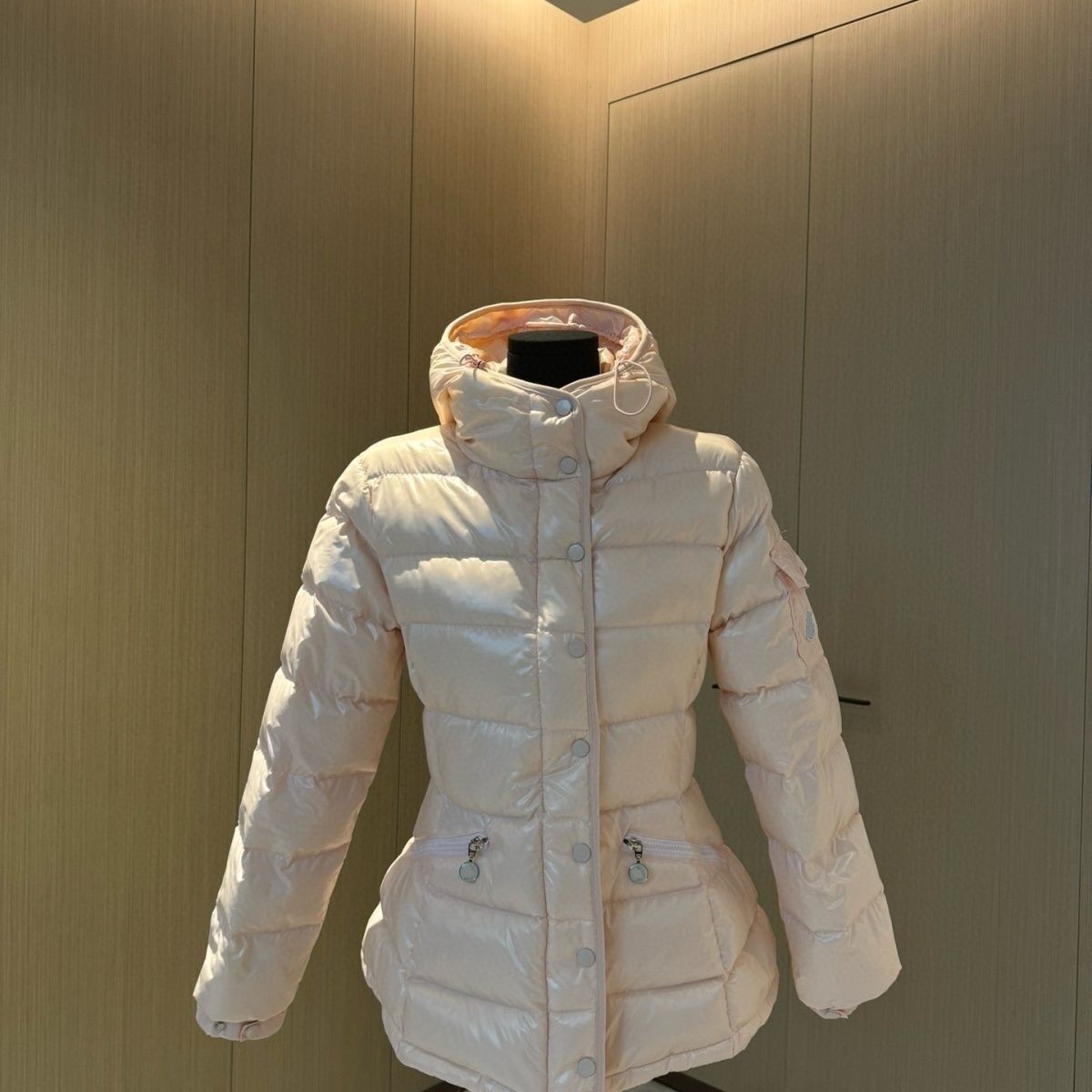 New women slim waist hooded glossy fabric white duck down designer coats waterproof parkas SMLXL