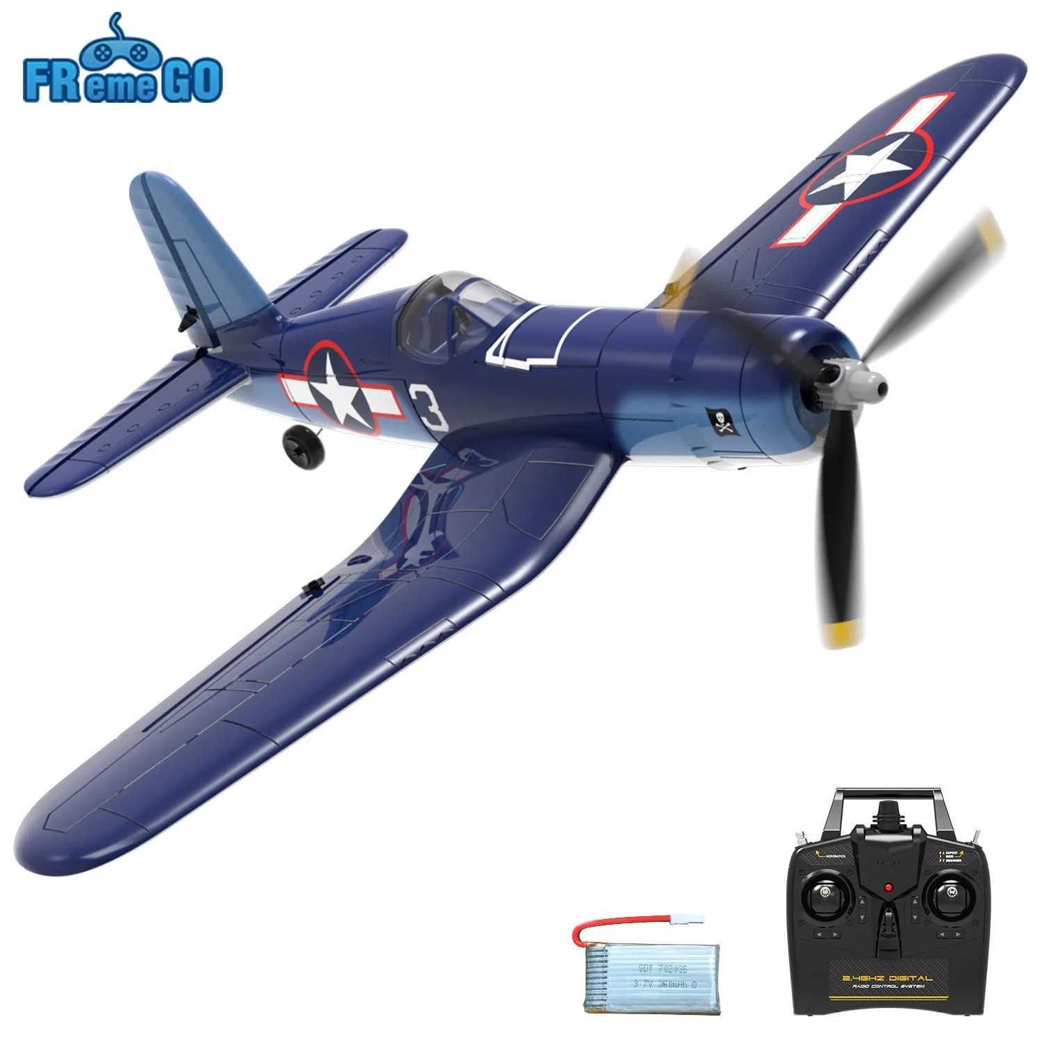 Electric/RC Aircraft New F4U Corsair RC Plane 2.4Ghz 4CH 400mm Wingspan One-Key Aerobatic RTF Remote Control Aircraft Toys Gifts for Children S24-image-1036070062