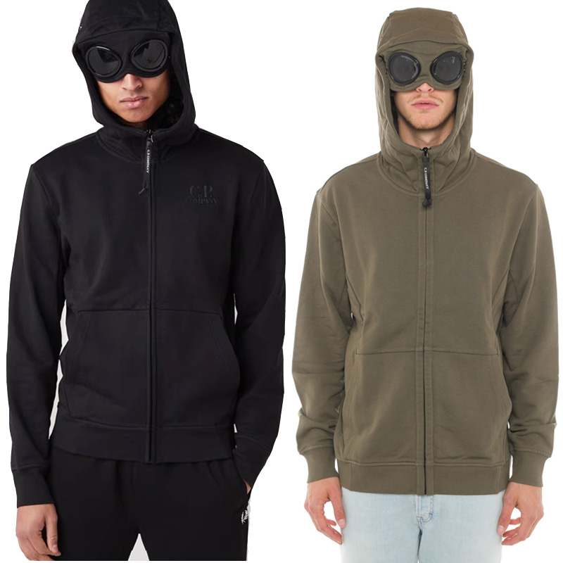Glass Patch Fleece Thick Hooded Sweatshirt For Men Letters Embroidery Full Zip