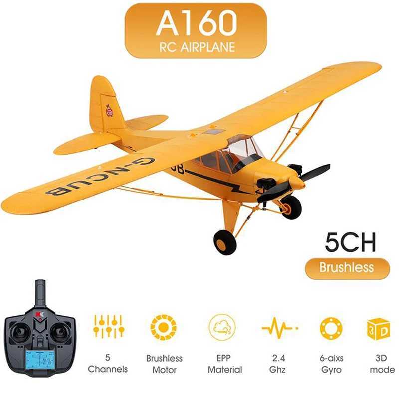 Electric/RC Aircraft Hot Sale Wltoys A160 J3 RC Plane RTF 2.4G Brushless Motor 3D/6G Remote Control Airplane Ready To Fly S241227-image-1036070239
