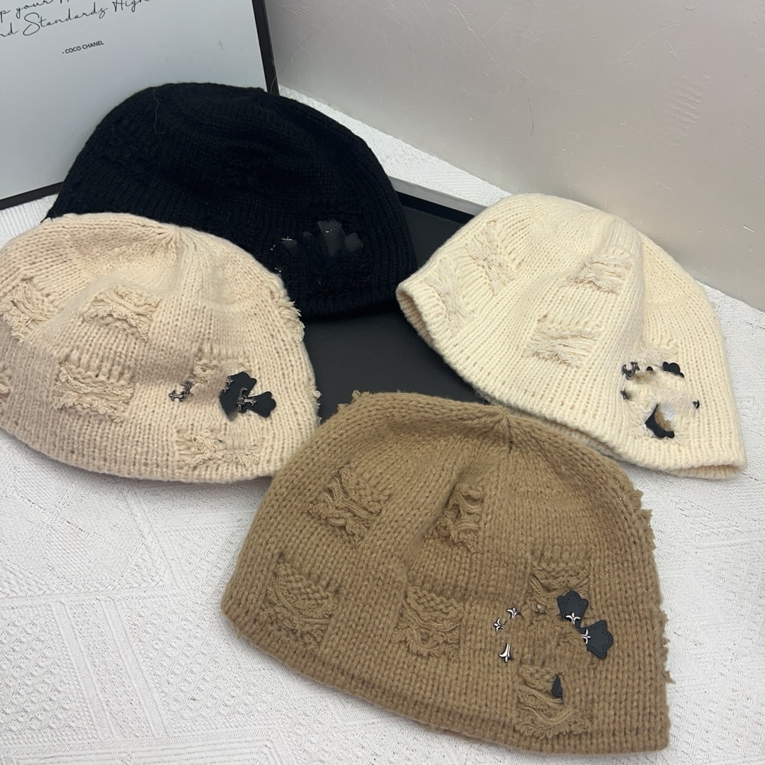 NewCross – bonnet en laine dégradé, marque en cuir, tricoté au chaud et à froid, à la mode, automne et hiver