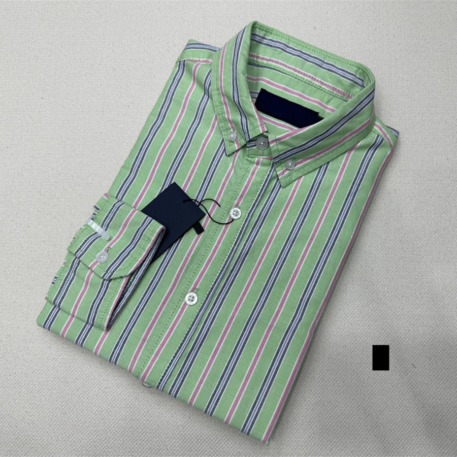 Men Casual Striped Shirt Small Horse Designer Shirt Fashion Spring And Autumn Long Sleeve Shirt With Embroidered Details Comfortable Fit Quality Bus